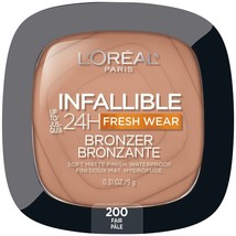 Loreal Paris Infallible 24H Fresh Wear Bronzer #200 Fair Pale Matte Wate... - $6.80
