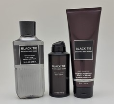 Black Tie  For Men - 3 pc Bundle - 3-in-1 Hair, Face &amp; Body Wash, Deodorizing B - £43.96 GBP
