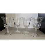 Vintage Clear Crystal Footed Wine Glasses Made in France Set of 4 - £18.35 GBP