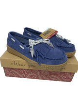 Muk Luks Women&#39;s Fringed Loafers Twilight Size 9 NIB - £27.24 GBP