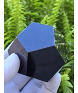Black Obsidian Carved Geometric Dodecahedron with 12 Faces Large - $1,106.27 MXN
