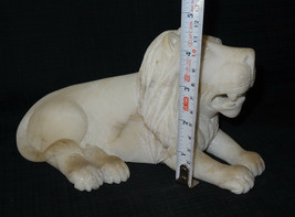Antique African Safari Big Cat Love Carved STONE MARBLE Lion Figurine Sculpture - £239.90 GBP
