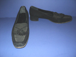 Salvatore Ferragamo Boutique Size 8.5 AA Black Suede Leather Flats Shoes Women&#39;s - £42.94 GBP