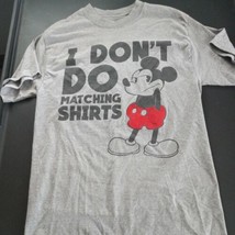 NWOT Disney/Disney Parks Mickey Mouse I Dont Do Matching T-Shirts Gray Size M  - £17.13 GBP