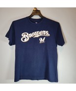 Milwaukee Brewers Mens Shirt Medium Blue MLB Casual  - $14.30