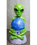 Outer Space UFO ET Roswell Alien Holding Sandstorm Earth Globe Ball Figu... - $41.99