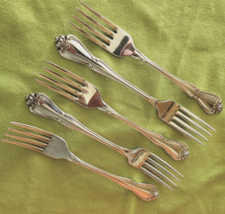 5 Dinner Forks Arbor Rose/True Rose Oneida Ltd. 1881 Rogers Stainless 7 1/4&quot; - £22.34 GBP