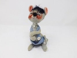 1971 5.5&quot; Annalee Boy Mouse in Polka Dot Overalls - $14.16
