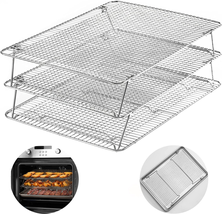 HIWARE Stainless Steel Stackable Cooling Rack for Baking, 3 Tier 12”X 16... - £29.21 GBP