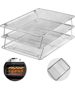 HIWARE Stainless Steel Stackable Cooling Rack for Baking, 3 Tier 12”X 16... - £29.21 GBP