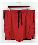 OP Swim Trunks Mens Size 3XL Red Black Cargo Pockets Mesh Liner Shorts  - £19.47 GBP