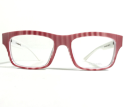 Diesel Eyeglasses Frames DL5034 Col.068 Red White Striped Square 52-18-135 - £54.84 GBP