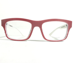 Diesel Eyeglasses Frames DL5034 Col.068 Red White Striped Square 52-18-135 - £55.67 GBP