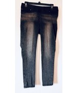 Nygard Luxe Stretch Pull Skinny Cuff Red Stitch Faded Gray Denim Plus 1X... - $21.66