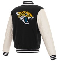 NFL Jacksonville Jaguars  Reversible Fleece Jacket PVC Sleeves Embroidered Logos - £111.88 GBP