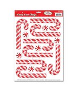 Beistle 22115 Candy Cane Clings, 12-Inch by 17-Inch Sheet - $3.93