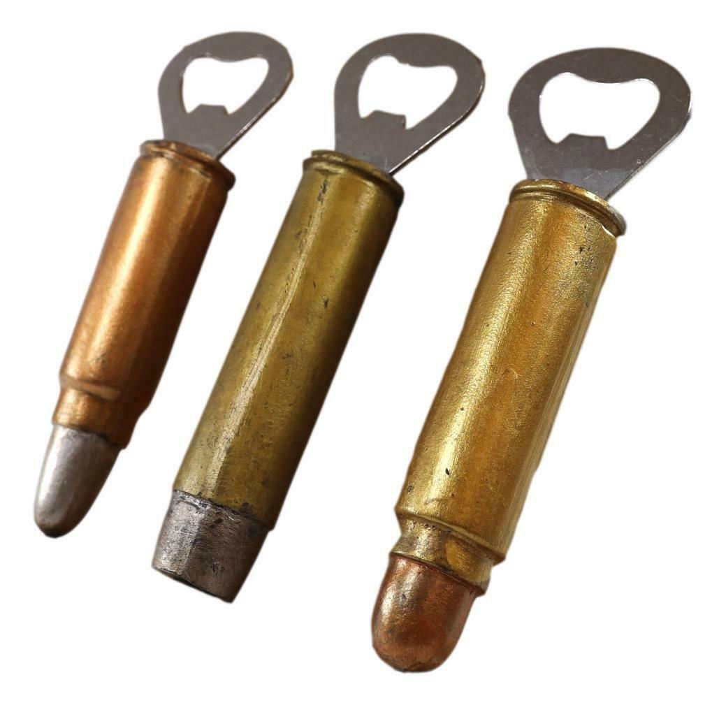 Pack Of 3 Western Rustic Bullet Shell Casings Ammo Hand Beer Bottle Openers - $24.99