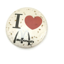 I Love McDonald&#39;s Pinback Button - $1.97