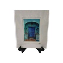 Blue Front Door India by TRAGY artist Signed Matted Picture Photo 2008 - $35.08