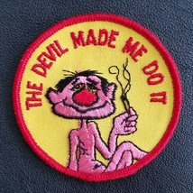 Vintage 70s THE DEVIL MADE ME DO IT Motorcycle OUTLAW Biker  jacket PATCH - $11.44