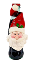 Santa Claus Soda or Wine Bottle Topper Slips Over Top of Bottle Polymer Clay - £14.63 GBP