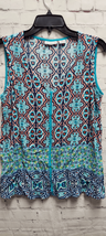 Liz Claiborne Womens Sleeveless Tank Top Blouse Turquoise Blue Pullover Small S - £6.26 GBP