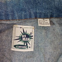 Hey Man RN#67225 Men’s Large Blue Cotton Pure Comfort Denim Vest Multi-Pocket image 4