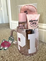 Victoria&#39;s Secret Pink Mug Gift Set (Mug, Mask, Lotion, Scrub) Warm &amp; Cozy - £26.46 GBP