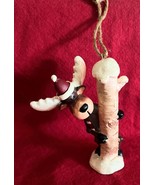 Vintage Ornament Moose Ollie Yurselph Pocatello Bobblehead Holding a Bir... - $16.28 CAD