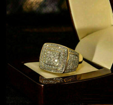 2.50CT Moissanite Diamante Pinky Rotondo Fede Nuziale 14k Placcato Oro Giallo - £94.88 GBP