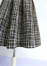 A-line Winter Burgundy Tweed Skirt Outfit Women Plus Size Midi Skirt image 9