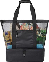 Beach Bag with Cooler - Large Beach Bags for Women, Mesh Beach Bag with Zipper - £13.25 GBP
