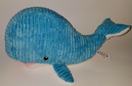 Mary Meyer Blue White Whale Plush Lovey Stuffed Animal Toy Ribbed - £18.93 GBP