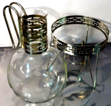 Vintage Pyrex Brand Glassware Beverage Server with Candle Warmer Stand - Carafe - £22.11 GBP