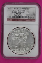 2011 MS 70 Silver American Eagle 25th Anniversary NGC Graded First Releases 295 - $74.59