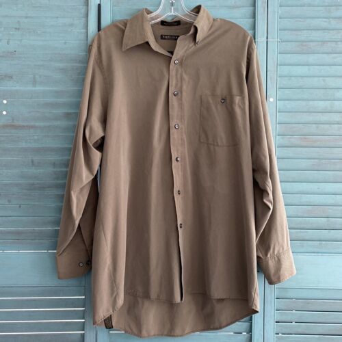 Primary image for Van Heusen Men's Button Up Collard Shirt ~ Sz 16 32/33 ~ Brown