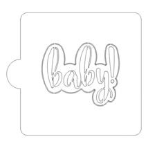 Baby Cursive Word Shower Stencil for Cookies or Cakes USA Made LS2523 - $73.47 MXN