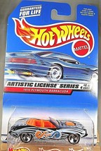 1998 Hot Wheels #732 Artistic License 4/4 &#39;70 Plymouth Barracuda Black w/3Sp Mal - £6.09 GBP