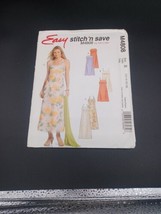 UNCUT Stitch and Save M4808 Misses Strapless/Spaghetti St Dress Size 12-14-16-18 - £8.62 GBP
