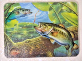Rivers Edge Bass Fish in Lake Tempered Glass Cutting Board Fishing Gift NEW - $20.03
