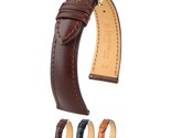 Hirsch Siena Leather Watch Strap - Brown - L - 18mm / 16mm - Shiny Silve... - $155.95