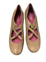 Vionic Ava Mary Jane Flats Size 8 Orthaheel Orthotic Brown Patent Slip O... - $32.00
