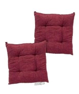 Chenille Chair Pad 2 Pack Beige 16&quot;Lx16&quot;Dx3&quot;H Polyester Spot Clean Burgundy - €37,39 EUR