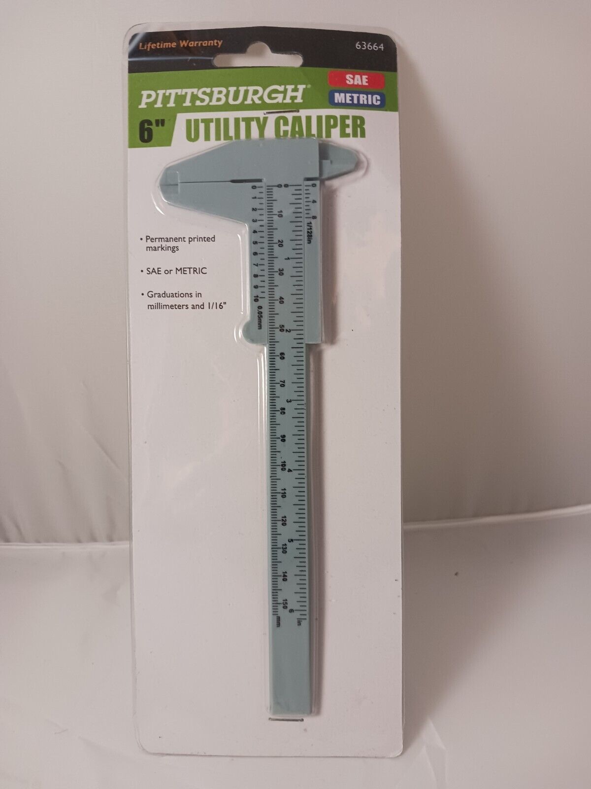 PITTSBURGH, 6&quot;, Utility Caliper - Item 63664, SAE &amp; Metric Scale - $3.00