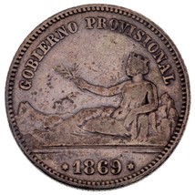 1869 Spain (Gobierno Provisional) Peseta Silver Coin KM# 652 - £38.92 GBP
