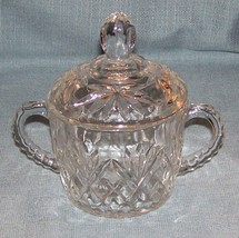 Anchor Hocking Prescut Clear Glass Pineapple Sugar Bowl - Handles And Lid -VGUVC - £5.30 GBP