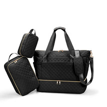 Anymom Mommy Diaper Bag Black Handbag 3 pcs Set with Multiple Pocket Des... - $110.50