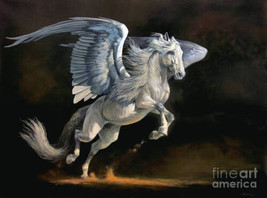 Moonlight magic Pegasus wing horse  ceramic tile mural backsplash medallion - £53.73 GBP+