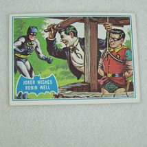 1966 Topps Batman Blue Bat Puzzle Back Card #15B Joker Wishes Robin Well bw-a - £7.81 GBP