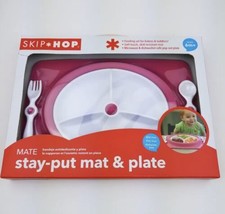 Skip Hop Stay-Put Mat &amp; Plate Set - Purple and White - £18.99 GBP